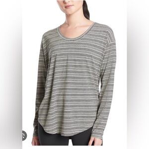 Athleta Cloudlight Stratus striped long-sleeve top.